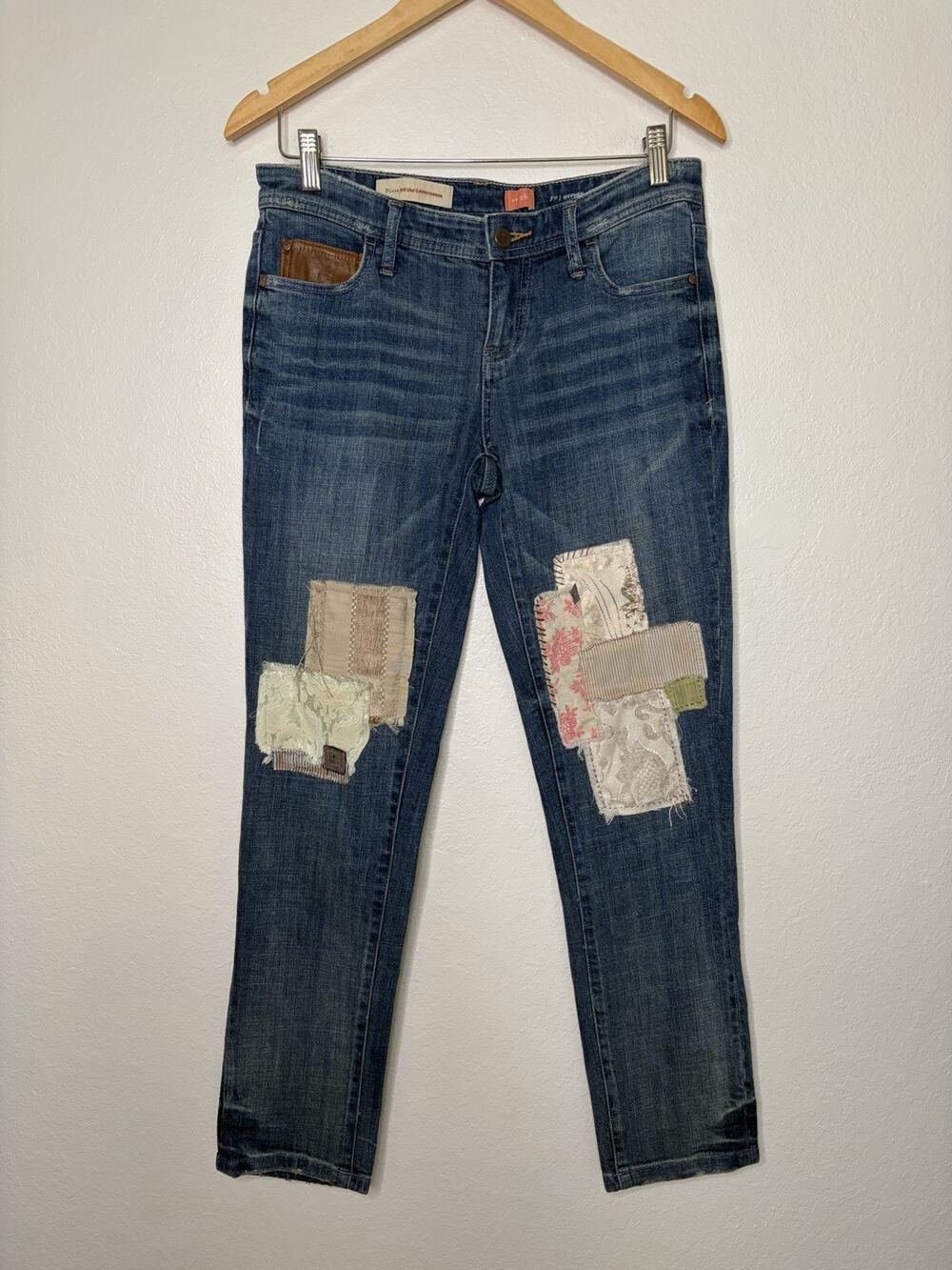 Anthropologie Pilcro Patchwork Hyphen Jeans Size 26 Boho Chic Cottagecore Artsy